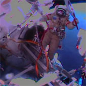 Walking torch relay in space