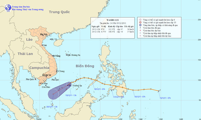 Washi weakened into a tropical depression