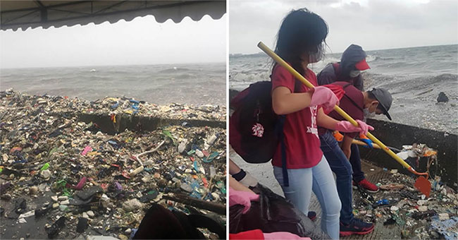 Waste waves constantly hit the Philippine coast