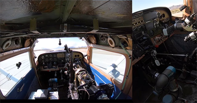 Watch the robotic arm that controls the aircraft like a pilot