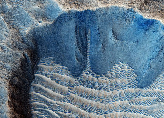 Water can exist just below the surface of Mars