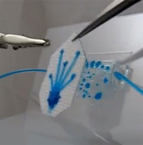 Waterproof fabric thanks to its ability to drain water