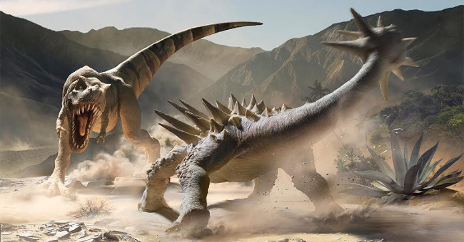 What effect does the legendary T-rex dinosaur's arm have?