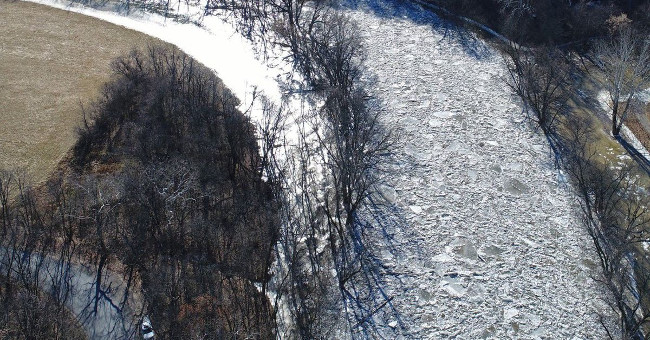 What happened when the river suddenly froze?