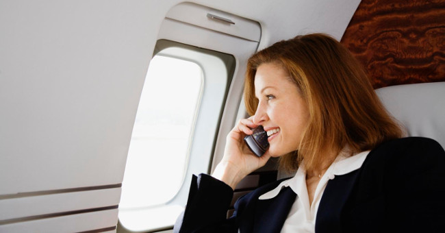 What happens if the phone is not turned off on an airplane?