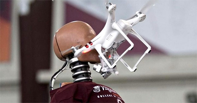 What happens when a drone plunges into our heads?