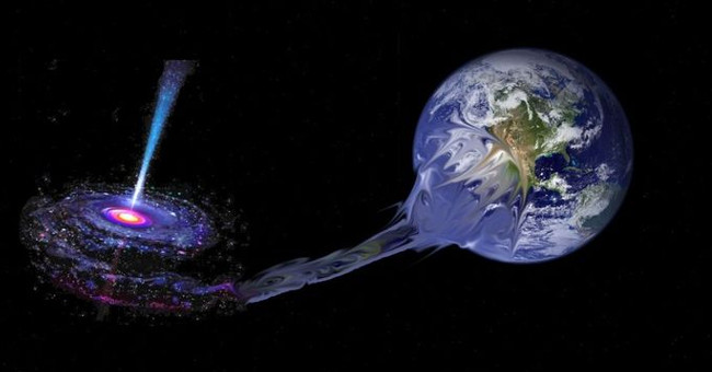 What happens when the Earth falls into a black hole?