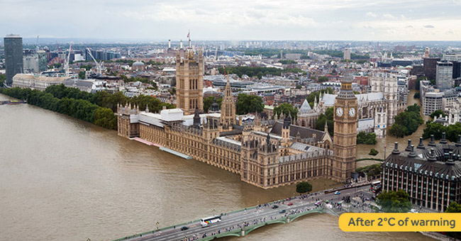 What if cities rise to 4 degrees Celsius?