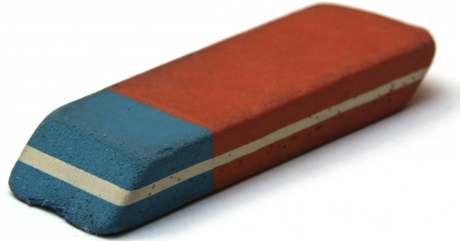 What is the blue part of the eraser used for?