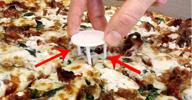 What is this 'three-legged tripod' in every pizza box used for?