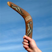 What made Boomerang return to position after throwing?