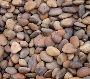 What shaped pebbles?