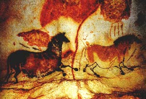 When did cave paintings appear?