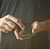 While walking, texting ruined the posture