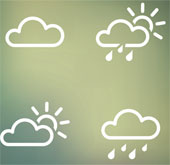 Who designed the modern weather forecast icons?