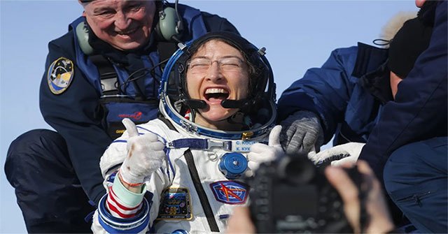 Who is the female astronaut who set the longest working record in the universe?