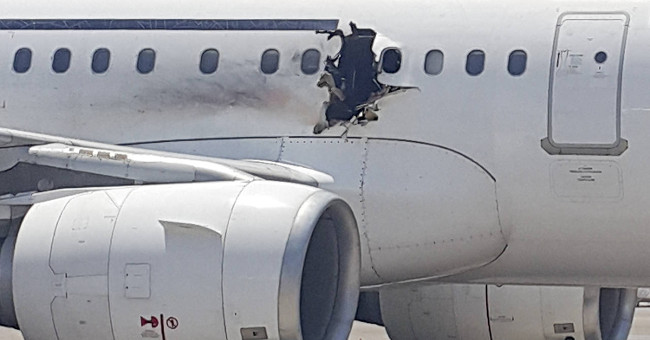 Why are passengers being sucked out in a plane crash carrying 149 people?