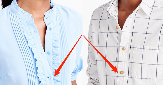 Why are women's and men's button positions opposite?