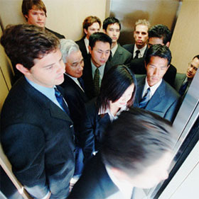 Why did I look up at the elevator?