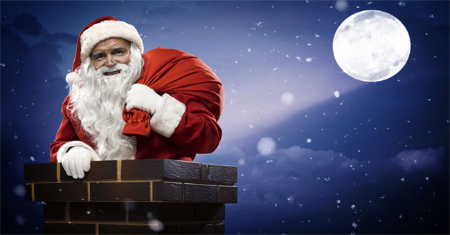 Why did Santa get through the chimney without being detected?
