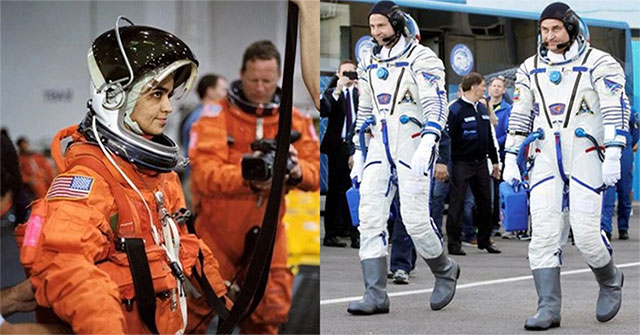 Why do astronauts wear white shirts when returning?