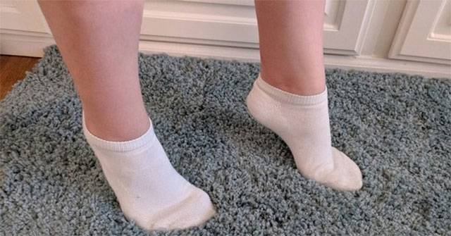 Why do children often walk on the toes?