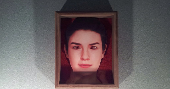 Why do the characters in the painting always follow our eyes?