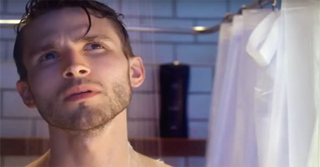 Why does the shower curtain stick to you?