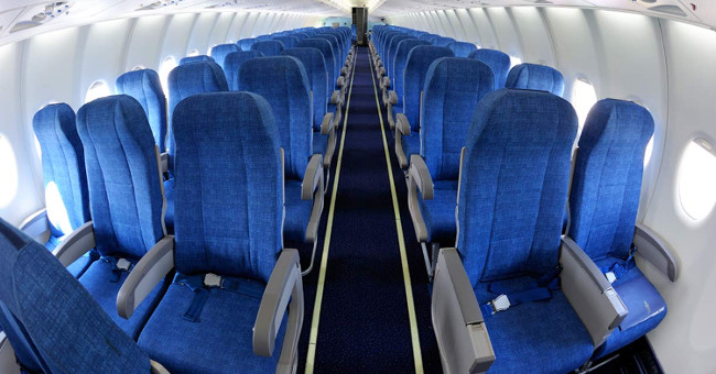 Why is the aircraft interior mostly green?