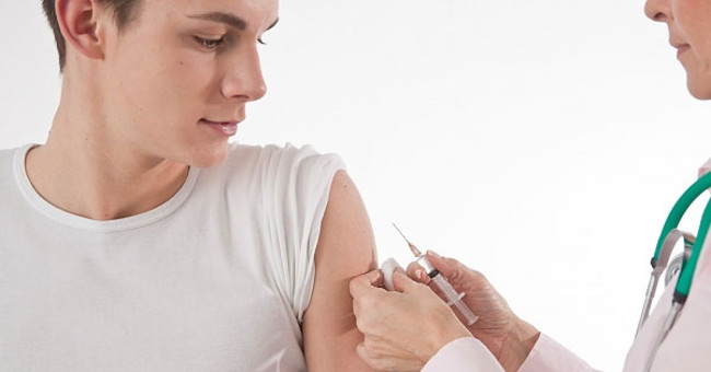 Why not rub your hands on the injection site?