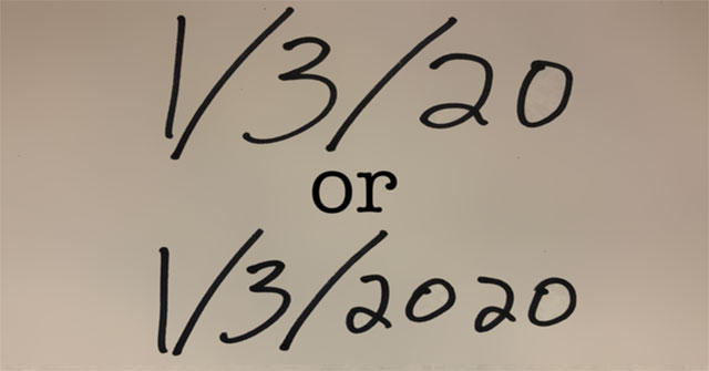 Why should not write 2020 into 20?