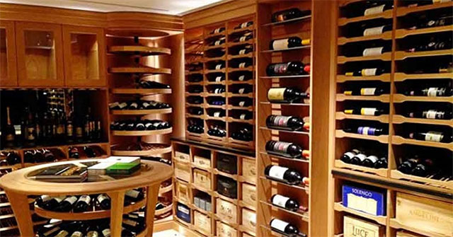 Why should wine storage be kept horizontally not to stand?
