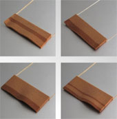 Wooden jewelry sets are created using 3D printing technology