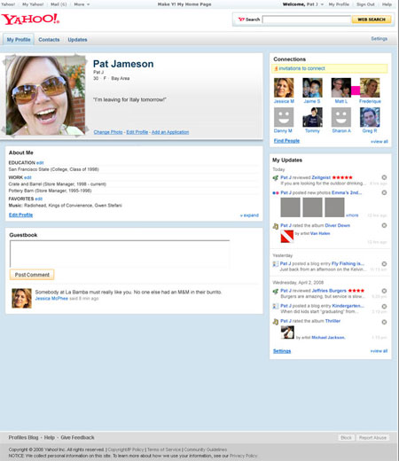 Yahoo!  Profile: New face of social networking service