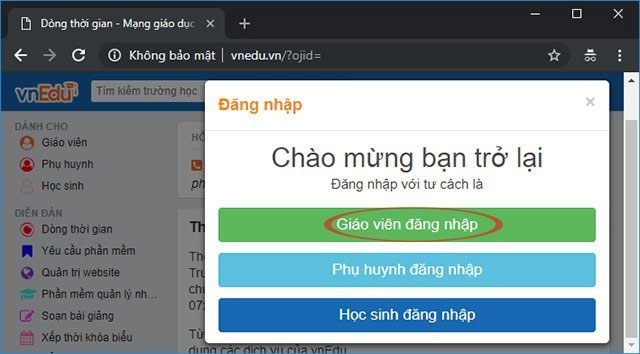 Instruction on logging in and out of VnEdu school management system Picture 2