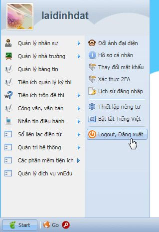 Instruction on logging in and out of VnEdu school management system Picture 7