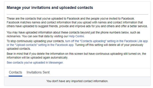 Instructions to upload and delete phone contacts on Facebook Picture 2