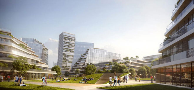 Picture 3 of Tencent's 'future city' project: 2km2 wide, no cars, taking advantage of self-driving vehicles