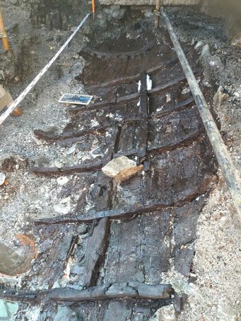 Picture 3 of Unexpectedly discovered boat 'stitching' 2,000 years old underground