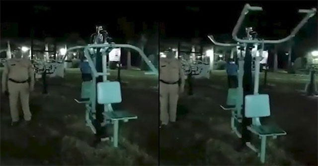 Going on patrol at night, Indian police put the hair on the back of the neck because of ... 'exercise ghosts'?