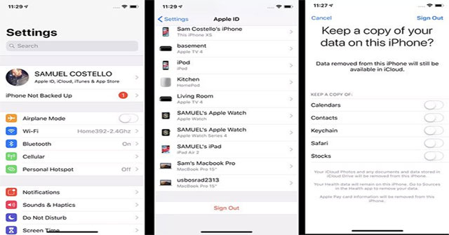 Instructions to turn off iCloud on iPhone