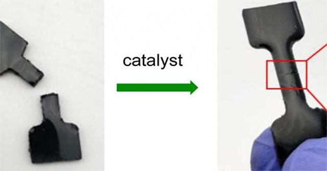Self-adhesive rubber made from waste
