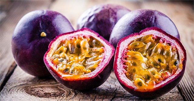 Three nutritious purple fruits on summer day