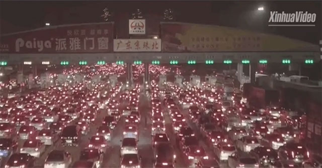 Traffic congestion was 'horrific' when one-third of the population poured onto roads in China