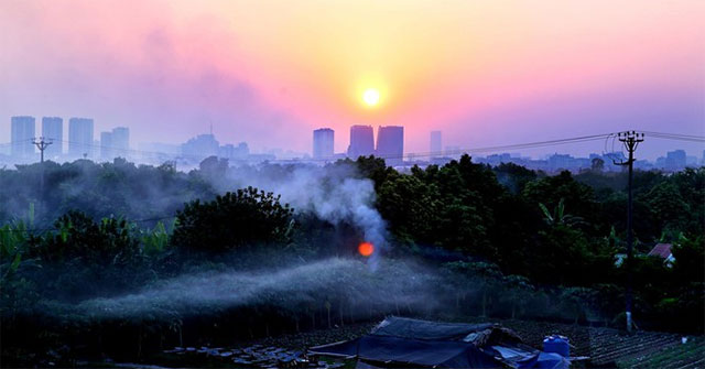 Why does Hanoi turn into a 'fire of the paint'?