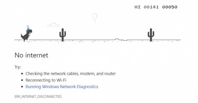 Why when losing Google Chrome network for users to play dinosaur games?