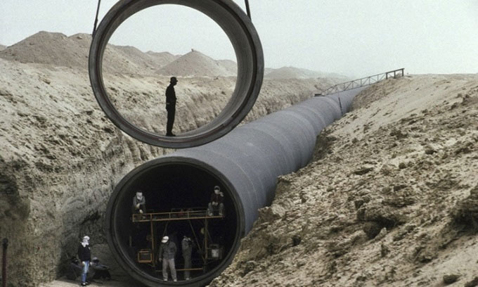 Picture 1 of A 2,280km artificial river project in the Sahara Desert.