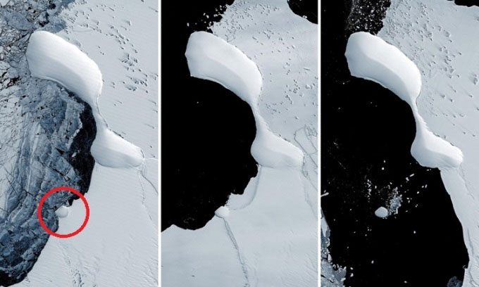 Picture 1 of A new island suddenly appeared after the ice melted