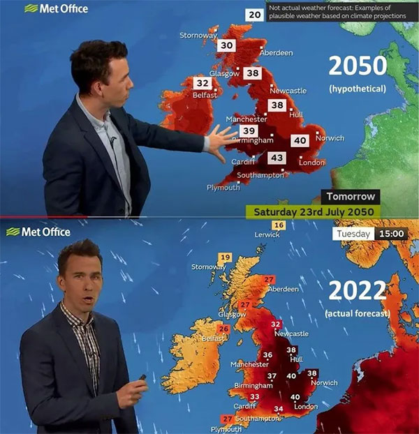 A series of maps depicting the terrible heat waves in the US and Europe Picture 3