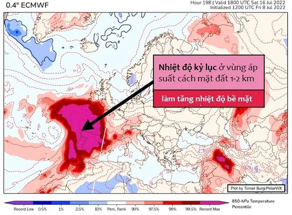 A series of maps depicting the terrible heat waves in the US and Europe Picture 4